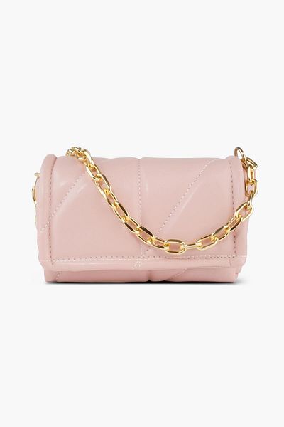 WATCHOFROYAL Quilted Women's Powder Pink Leather Crossbody Shoulder and Handbag Celia