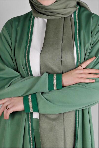 TRENDTESETTÜR WOMEN'S GREEN GLIDE DETAILED PANT SUIT T 20319