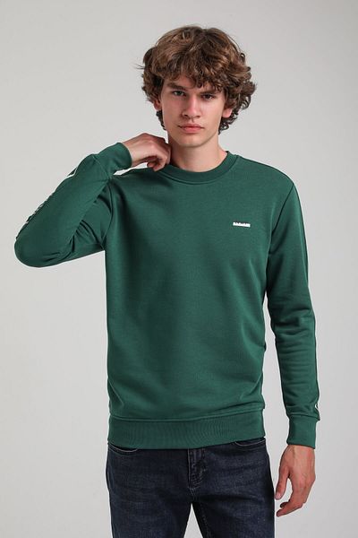 NEW WORLD POLO Crew Neck Green Slim Fit Sweatshirt 23Fwm60145