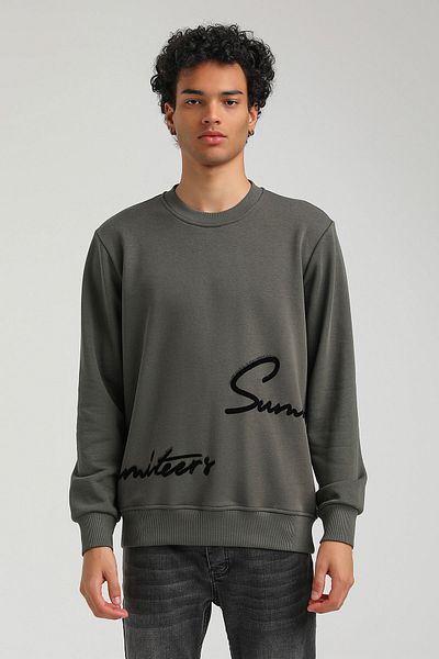 NEW WORLD POLO Crew Neck Khaki Slim Fit Sweatshirt 23FWM60150