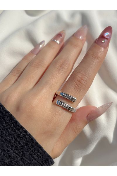 Eylülün Takısı Women's Silver Color Stone Vintage Ring