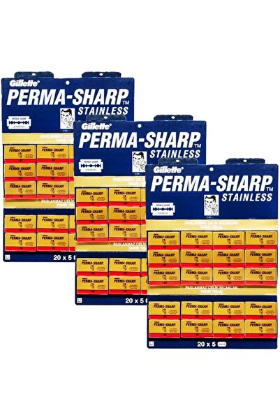 Permasharp Stainless Yaprak Tam Jilet Tıraş Bıçağı 3 Adet 100'lü Paket (300 J...