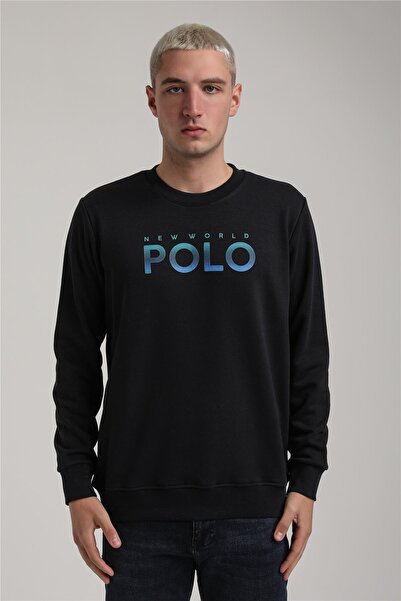 NEW WORLD POLO Crew Neck Navy Slim Fit Sweatshirt 24Fwm60186
