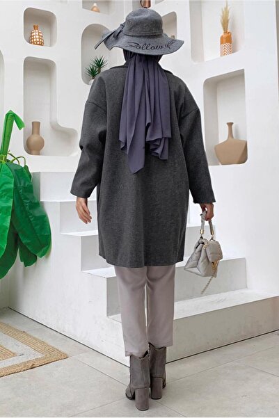 TRENDTESETTÜR WOMEN'S GRAY (SMOKED) CROWACE COLLAR COAT T 0777