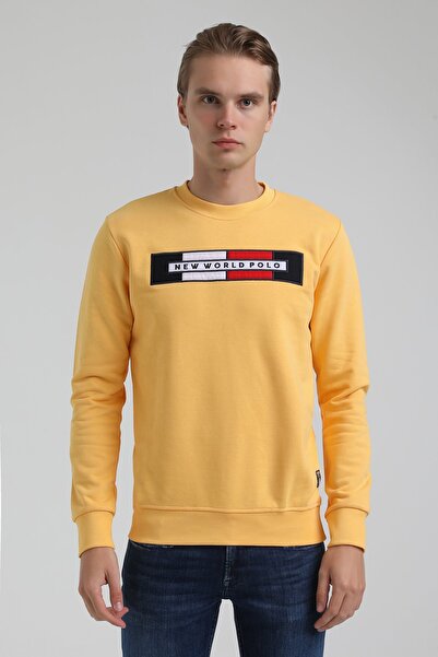 NEW WORLD POLO Bisiklet Yaka Hardal Slim Fit Sweatshirt 22fwm60124