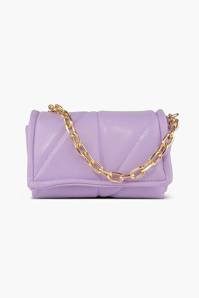 WATCHOFROYAL Quilted Women's Lilac Leather Crossbody Shoulder and Hand Bag Celia