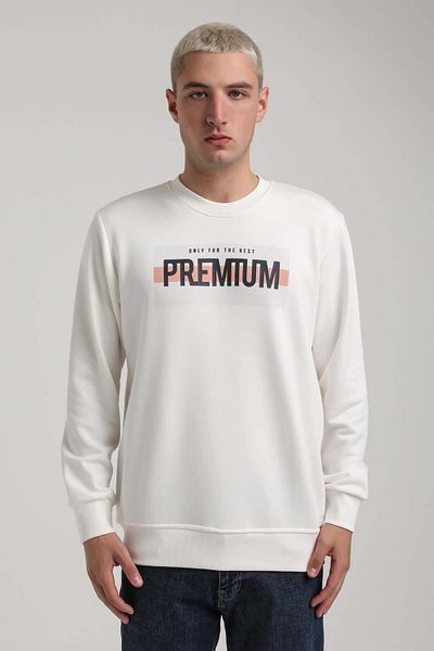 NEW WORLD POLO Crew Neck Ecru Slim Fit Sweatshirt 24Fwm60174