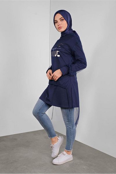 Alvina 41239 Model Tulle and Printed Double Tunic