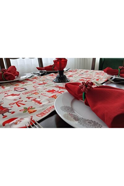 Lessa Home YILBAŞINA ÖZEL YEMEK MASASI RUNNER PEÇETE VE PEÇETE YÜZÜĞÜ