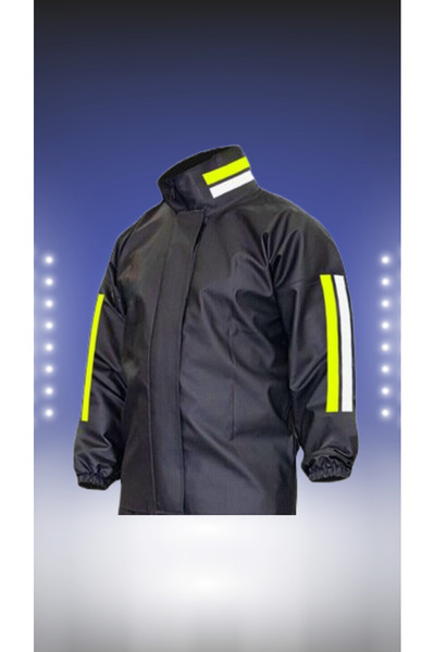 BY SCK Reflective Biker Jacket - Flexible Thick PVC Fabric - Wind and Waterpr...