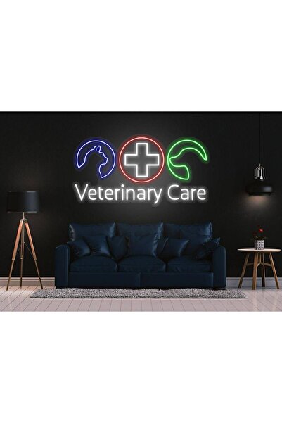 NEON TABELACIM Veteriner Kliniklerine Özel Veterinary Care Yazılı ve Hayvan F...