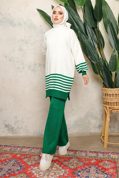 TRENDTESETTÜR ΓΥΝΑΙΚΕΙΟ ΠΛΕΚΤΟ ΣΕΤ ΠΛΕΚΤΟ ΜΕ ΠΡΑΣΙΝΟ (BENETTON) ΡΙΓΕ ΠΑΝΤΕΛΟΝΙ ΜΕ ΕΛΑΣΤΙΚΗ ΜΕ ΜΕ ΜΕ Τ 6308