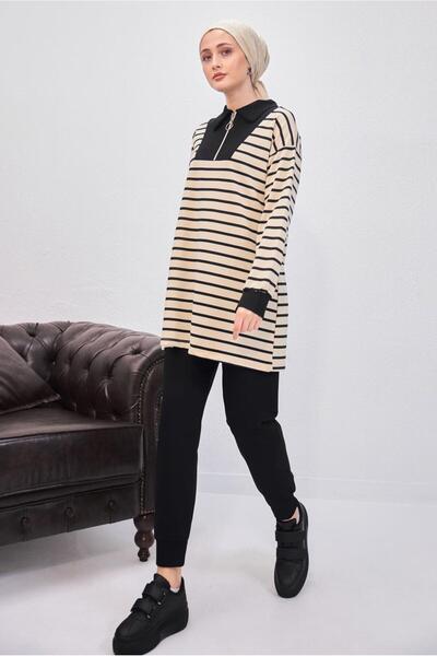 TRENDTESETTÜR WOMEN'S BLACK STRIPED PANT SUIT T 8643