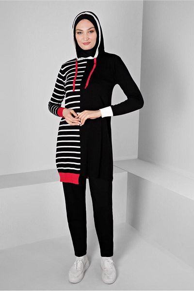 TRENDTESETTÜR WOMEN'S BLACK TRICOT TUNIC T 43179