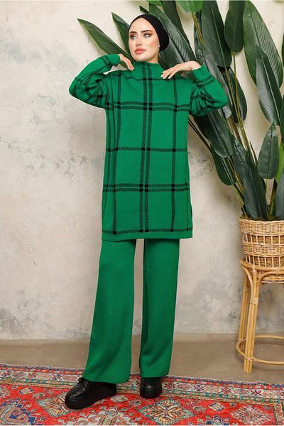TRENDTESETTÜR Σετ παντελονιών Green Benetton Knitwear - Γυναικείο T 5308