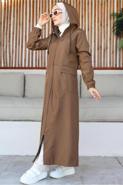 TRENDTESETTÜR KADIN TABA KAPÜŞONLU KAP T 3007-1