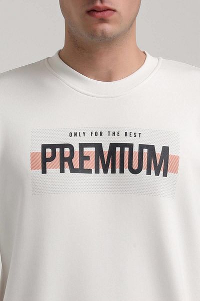 NEW WORLD POLO Crew Neck Ecru Slim Fit Sweatshirt 24Fwm60174