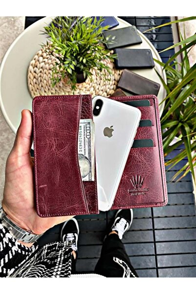 WATCHOFROYAL Mini Elegant Bordo Telefon Cüzdani