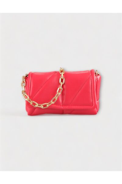 WATCHOFROYAL Quilted Women's Red Leather Crossbody Shoulder and Hand Bag Celia