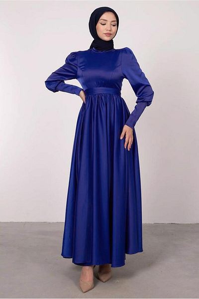 TRENDTESETTÜR ΓΥΝΑΙΚΕΙΟ ΣΑΤΕΝ ΦΟΡΕΜΑ ΣΚΟΥΡΟ ΜΠΛΕ (SAKS) ΜΕ ΖΩΝΗ T 1247
