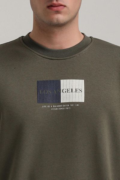 NEW WORLD POLO Crew Neck Khaki Slim Fit Sweatshirt 24Fwm60182