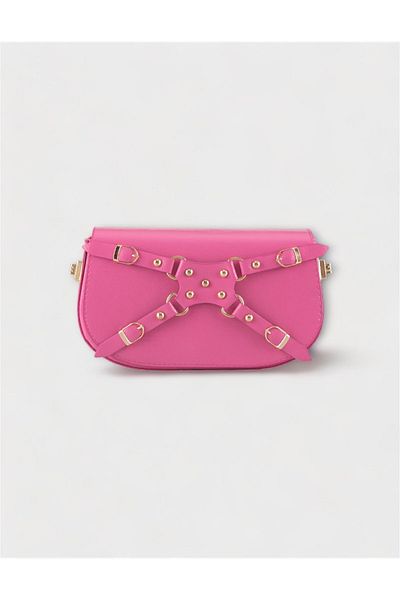 WATCHOFROYAL Women's Bag Pink Front Detailed Patterned Shoulder and Hand Bag Saint Marie
