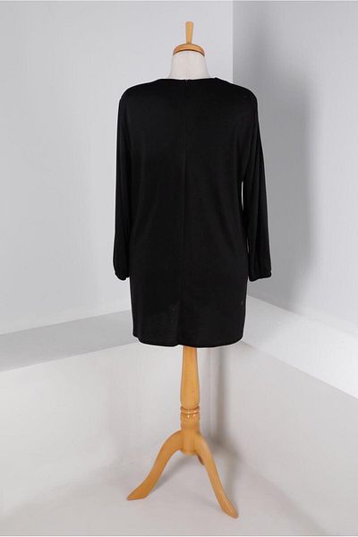 TRENDTESETTÜR WOMEN'S BLACK (BLACK-STONE) STRIP DETAIL TUNIC T 20312