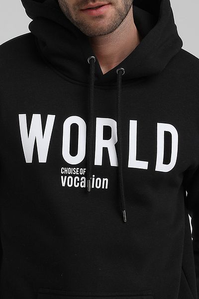 NEW WORLD POLO Hooded Black Slim Fit Hoodie 22Fwm64035