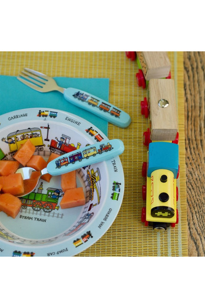 Tyrrell Katz Melamine Divided Plate / Drinking Cup / Cutlery Set with Box Farmyard / Farm Animals
