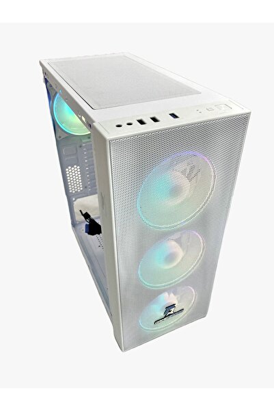 GAMEFORCE Wmesh Beyaz 4x120mm ARGB Halo Fan ATX Oyuncu Bilgisayar Kasası
