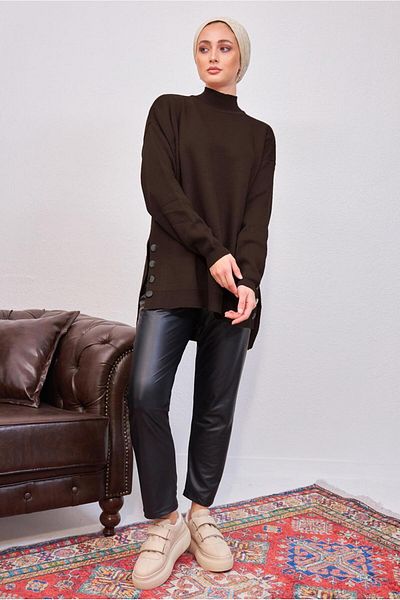 TRENDTESETTÜR Tunica tricot maro pentru femei T 4808