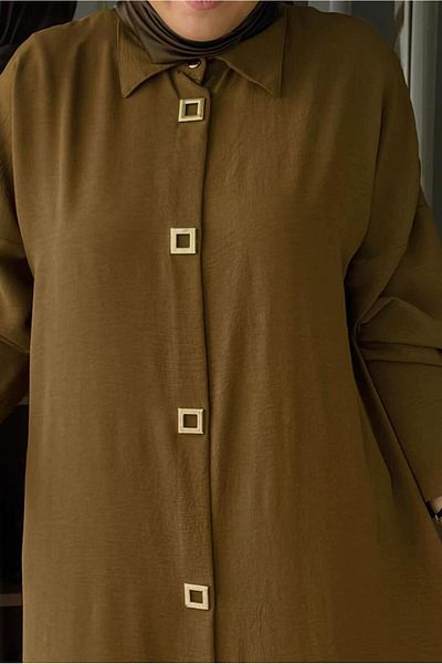 TRENDTESETTÜR Taba Tunik - με κουμπωτά και πλαϊνό σχισμή, Model T 50412