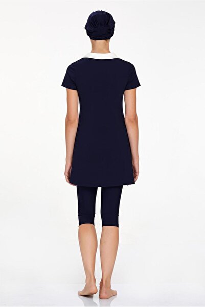 TRENDTESETTÜR Women's Navy Blue (DARK BLUE) Short Sleeve Hijab Swimsuit T 3905