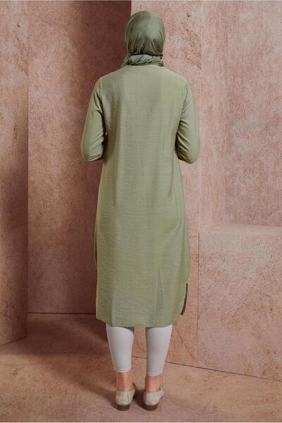 TRENDTESETTÜR Green Buttoned Tunic - Women's, Water Green, T 42914