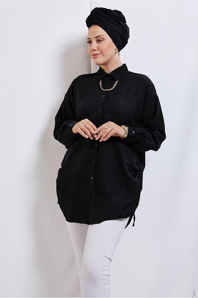 TRENDTESETTÜR WOMEN'S BLACK SHIRT TUNIC T 2811