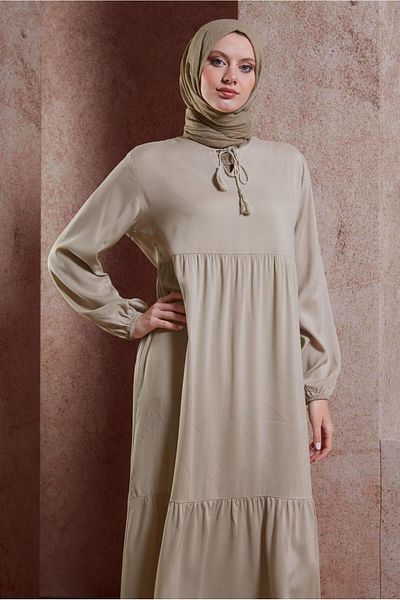TRENDTESETTÜR Μπεζ Φόρεμα Hijab - Γυναικείο, Salashen, T 4531