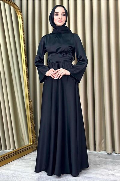 TRENDTESETTÜR Βραδινό φόρεμα Hijab με μαύρη ζώνη - T 5016