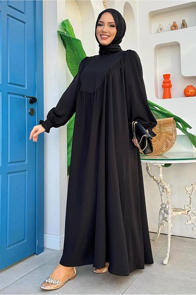 TRENDTESETTÜR Γυναικείο μαύρο casual φόρεμα T 4006