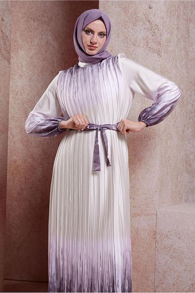 TRENDTESETTÜR Γυναικείο φόρεμα Purple Belted Gradient - T 8785