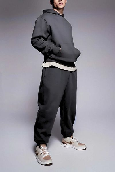 ruNadeS Men's Cotton Relaxed Fit Hooded Tracksuit Set with Elastic Legs - Casual