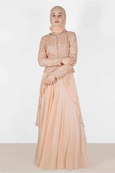 TRENDTESETTÜR Woman Powder (SOMON) Chiffon Evening Dress T 5051
