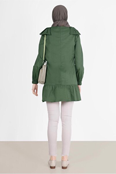 TRENDTESETTÜR KHaki Women's Tunic - Bow Detail, Model 42663