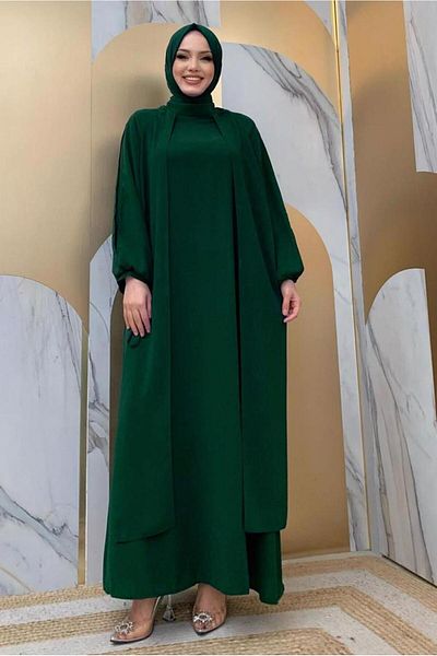 TRENDTESETTÜR Πράσινο κρεπ φόρεμα - Παρτίδα Look, T 8183