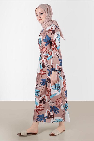 TRENDTESETTÜR Χρώμα καφέ Φόρεμα Hijab - Camel Pattern T 42630