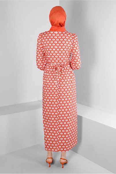 TRENDTESETTÜR Coral Patterned Women's Testament Dress - T 42711