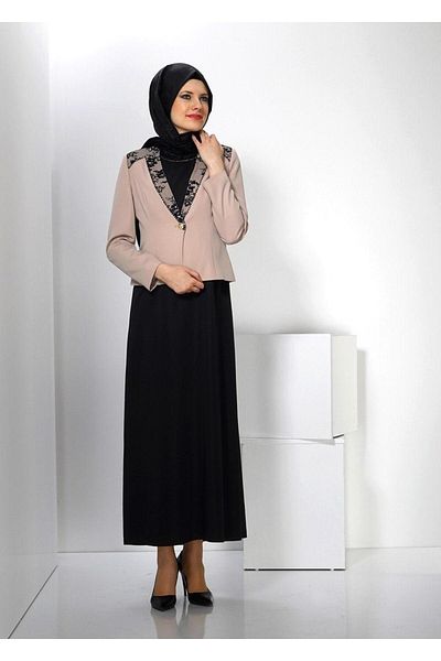 TRENDTESETTÜR Γυναικείο Μπεζ (SAND) Σετ Φόρεμα Διπλό T 3032
