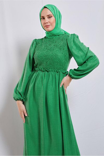 TRENDTESETTÜR ΓΥΝΑΙΚΕΙΟ ΠΡΑΣΙΝΟ (BENETTON) ΦΟΡΕΜΑ ΜΕ ΜΠΑΛΟΝΙ ΜΑΝΙΚΙ T 6895