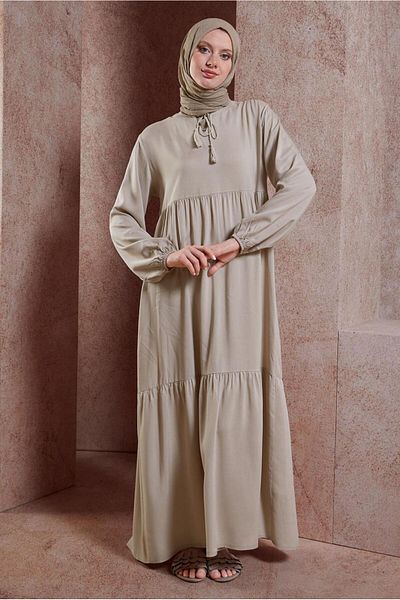 TRENDTESETTÜR Μπεζ Φόρεμα Hijab - Γυναικείο, Salashen, T 4531