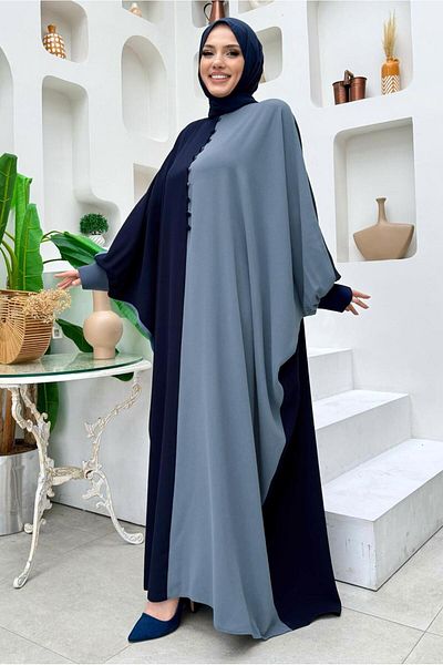TRENDTESETTÜR Γυναικείο φόρεμα Navy Blue δίχρωμο T 1683