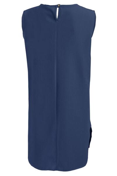TRENDTESETTÜR WOMEN'S DARK BLUE (INDIGO) SLEEVELESS INNER TUNIK T 4485